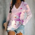 thumbnail image 2 of asdoklhq Christmas Tops for Women Christmas Fashionable Christmas Lady Printed Top Multicolor 5X, 2 of 4