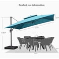 thumbnail image 6 of PURPLE LEAF Outdoor Cantilever Umbrellas with Base Square Large Patio Umbrella Offset Umbrella with 360°Rotation Tilting And Hanging Double Top, 12FT, Turquiose Blue, 6 of 10