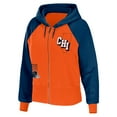 thumbnail image 2 of Women's WEAR by Erin Andrews Orange Chicago Bears Colorblock Lightweight Full-Zip Hoodie, 2 of 3