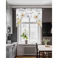 thumbnail image 3 of White Daisy Swag Valances for Windows, Small Curtains Drapes, Spring Floral Elegant Farmhouse Botanical Bees Kitchen Window Curtains Over Sink Window Treatment Valance for Bedroom/Bathroom 56"x36", 3 of 5