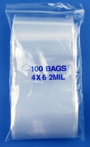 100 6"x9"small large white block  ziplock bags 4mil HEAVYDUTY 