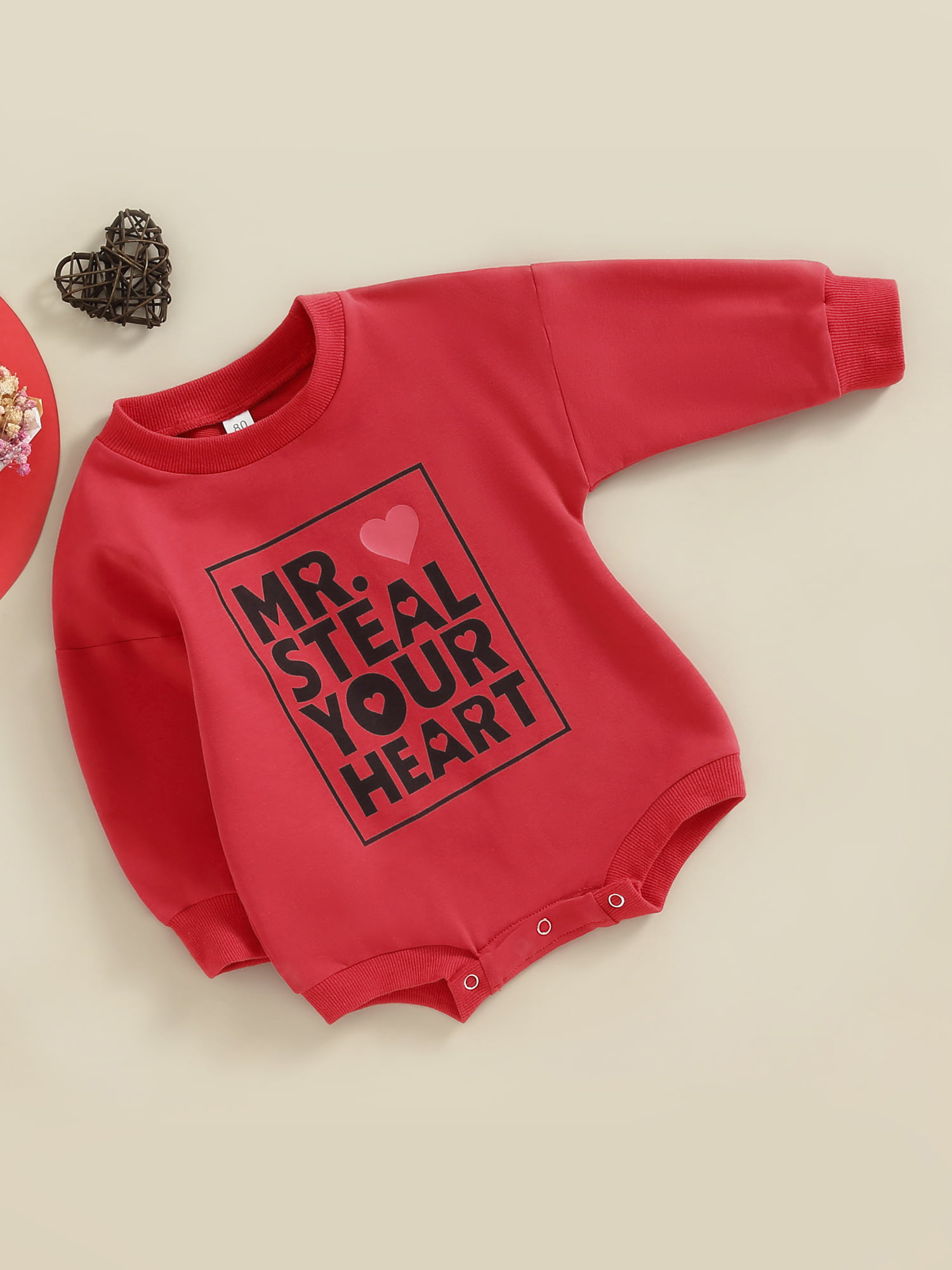 Aunavey Toddler Baby Boys Girls Valentine's Day Sweatshirt MR. Steal Your  Heart Pullover Spring Clothes Top