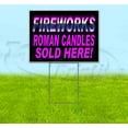 thumbnail image 1 of Fireworks Roman Candles Sold Here (18" x 24") Yard Sign, Includes Metal Step Stake, 1 of 6