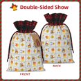 thumbnail image 2 of Cauagu Construction Equipments Worker Print Christmas Linen Gift Bag,Christmas Goody Gift Bags with Plaid Drawstrings Xmas Presents Bags Holiday with Gift Tag Cards-Black, 2 of 8