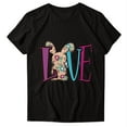 thumbnail image 3 of EGNMCR Easter T-Shirts à Imprimé pour Femmes T-Shirts Graphiques pour Femmes Chemises pour Femmes T-shirt Décontracté Ample à Col Rond à Manches Courtes Blouse à Imprimé de Lettres T-shirt T-Shirts pour Femmes, 3 of 4