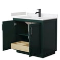 thumbnail image 3 of Wyndham Collection Miranda 36" Marble&Wood Single Bathroom Vanity in Green/Black, 3 of 6