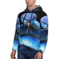 thumbnail image 3 of Naloa Blue Viper Snake 2 Men's Casual Hooded Collar Drawstring Hoodies Pullover Sweatshirts Casual Long Sleeve Shirts-4X-Large, 3 of 7