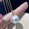 thumbnail image 2 of EOEMY Aaa New 18” 10-11mm Natural South Sea Pearl Pendant S925 Silver, 2 of 3
