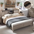 thumbnail image 2 of Headboard with Locker with Sliding Barn Door and Charging Station, No Springs Required, King Size Bed Frame My Lux Decor Round, 2 of 8