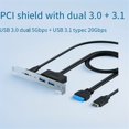 thumbnail image 3 of Adaptador de Panel Frontal USB 3.2 Gen2x2 de 20 Gbps, Conectores USB-C y USB A USB 3.2 Tipo e, Clave A, de 20 y 19 Pines., 3 of 5