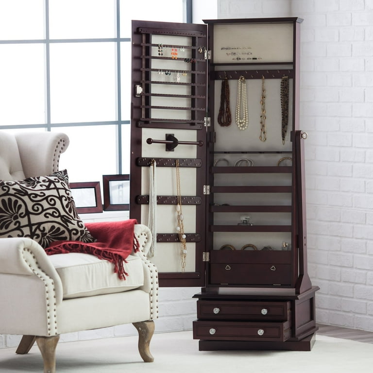 Cheval espresso mirror on sale armoire