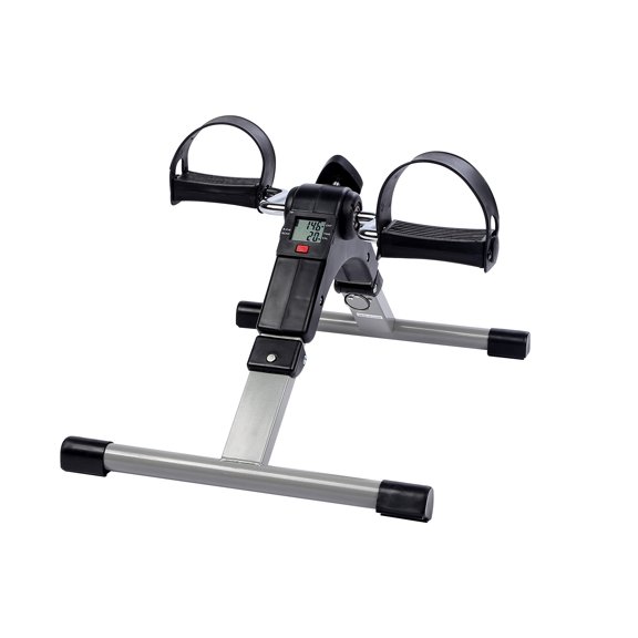 Sesslife Foldable Under Desk Exercise Bike with LCD Screen Display, Sitting Pedal for Arm and Leg Exercise, Adjustable Resistance Equipment for Home Gym, TE004