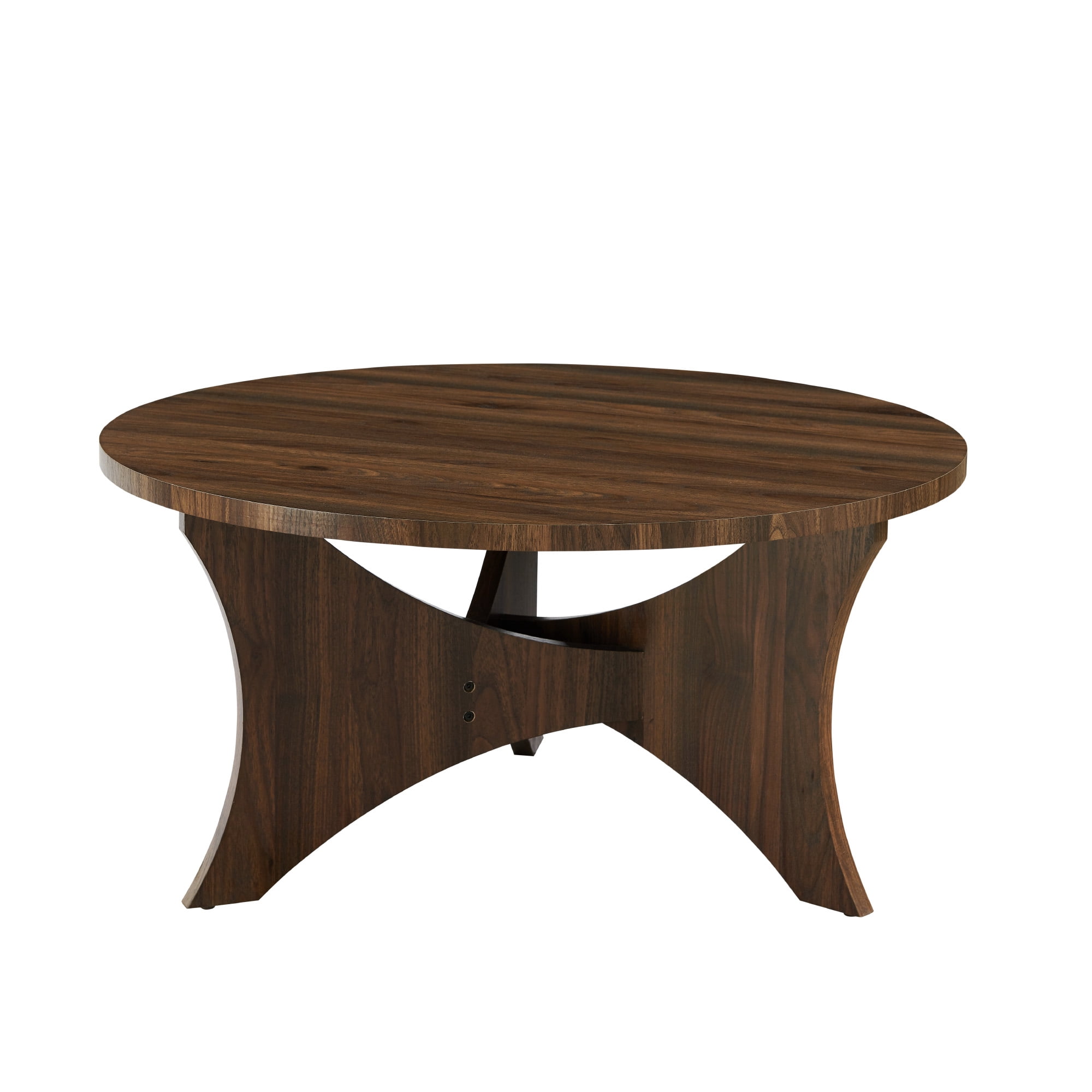 Manor Park Mid Century Modern 3 Leg Coffee Table, Dark Walnut