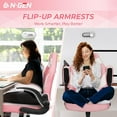 thumbnail image 6 of N-GEN Video Gaming Chair Ergonomic Computer Desk Office Chair with Lumbar Support Adjustable Height Swivel Wheels Flip-Up Arms PU Leather Home and Office (Pink), 6 of 10