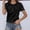 W-Black, variant on Adeawade T Shirts For Women Crewneck Short Sleeve Tops Solid Color Fashion Tee Clothes Xl Black