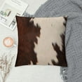 thumbnail image 2 of COMIO  Cowhide Throw Pillow Covers,Cow Hair Cow Skin Brown and White Cushion Cases Decorative Pillow Cases for Couch Sofa Bedroom, 2 of 5
