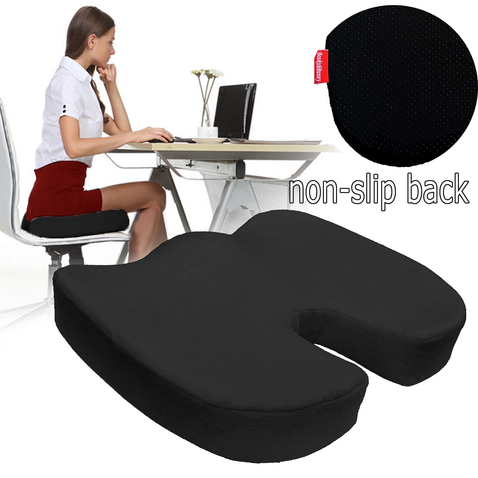 Premium High Resilience Memory Foam Coccyx Seat Cushion Pad Support Pi –  BookishBunny