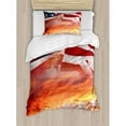 thumbnail image 3 of American Flag Decor Queen Size Duvet Cover Set, Dramatic Skyline on Clouds and Flag Freedom and Independence Memorial Print, Decorative 3 Piece Bedding Set with 2 Pillow Shams, Multi, by Ambesonne, 3 of 3