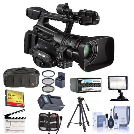 Canon XF300 HD Professional Camcorder 64GB MEMORY CARD LED LIGHT BUNDLE ...