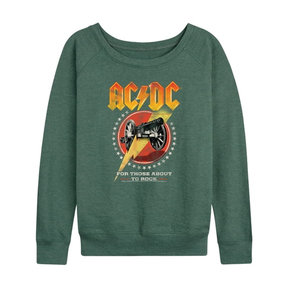 AC/DC - About To Rock - Women's French Terry Long Sleeve Pullover