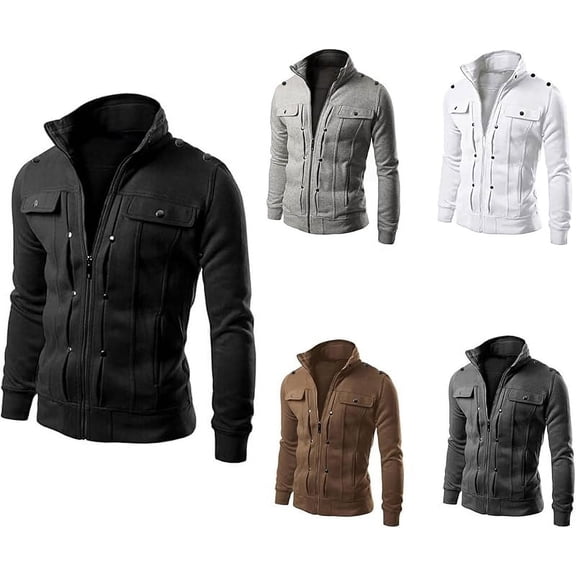 Bomber jacket men, men's jackets-windproof lightweight bomber jacket full zip winter warm padded coats outwear