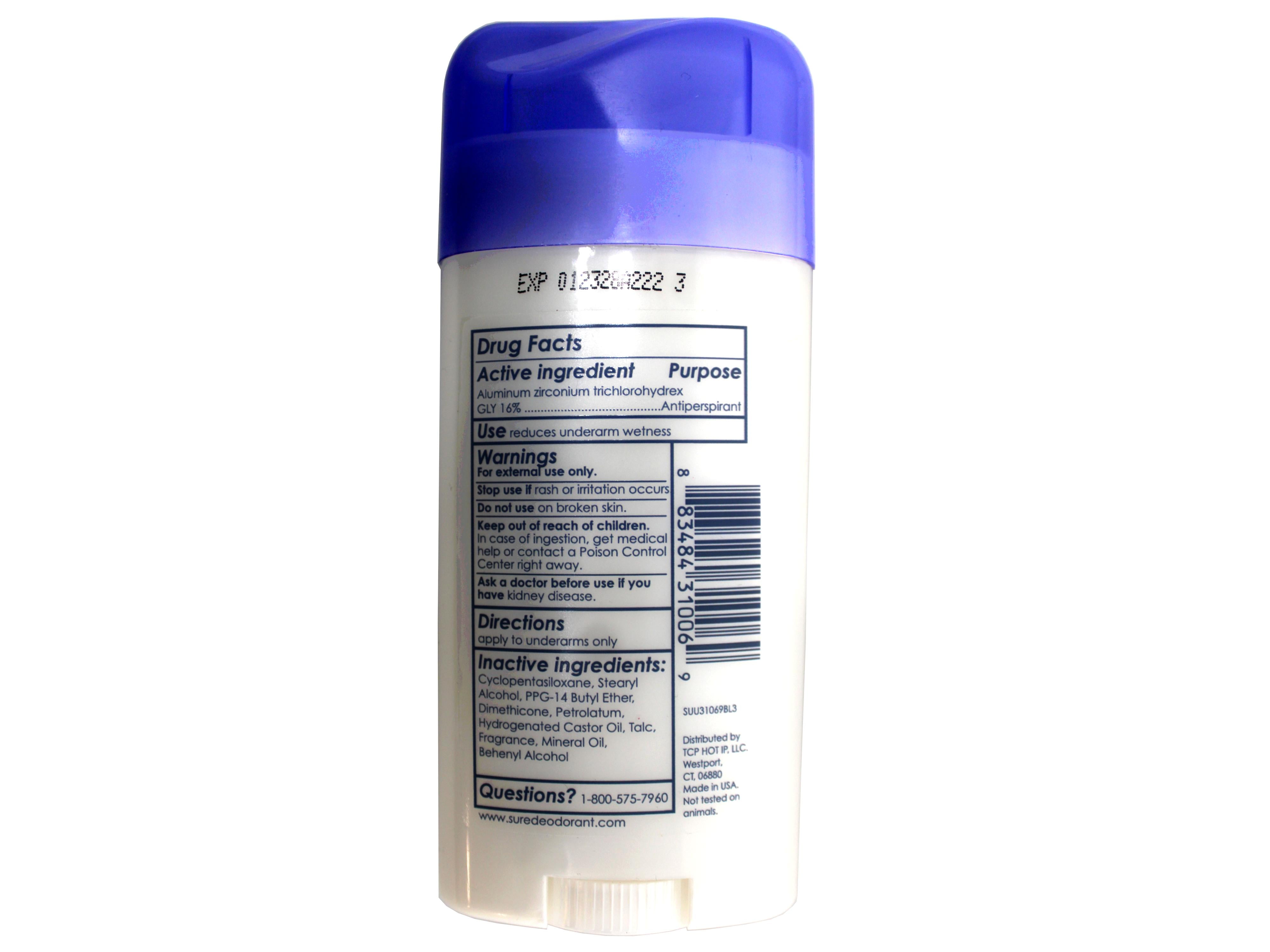 "Sure Antiperspirant & Deodorant, Fresh And Cool, 48hr Invisible Solid, 2.6 Oz, -  6 Pack