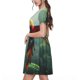 thumbnail image 2 of Disketp Flying Parrots In Jungle para Vestido de Manga Corta para Mujeres, Vestidos de Verano para Mujeres, Casual y Holgado para la Playa, 2 of 6