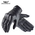 thumbnail image 1 of Guantes clásicos de cuero de vaca para motocicleta, manoplas de dedo completo para locomotora, pantalla táctil, color negro Fivean Guantes deportivos, 1 of 2