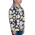 thumbnail image 3 of Balery Daisy Floral Pattern Boys Hoodie, Youth Pullover Hooded Sweatshirt, Kangaroo Pocket Hoodie for Kids Girls -Small, 3 of 6