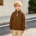 thumbnail image 4 of StSilkitty Sweatshirts for Boys Girls Quarter Zip Long Sleeve Mock Neck Pullover Tops Fall Winter Warm Clothes, 4 of 9