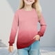 thumbnail image 1 of Cowsor Girl's Crew Neck Tie Dye Sweatshirts with No Hood Casual Color Block Long Sleeve Pullover Tops, 1 of 7