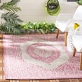 thumbnail image 5 of SAFAVIEH Courtyard Avi Traditional Indoor/Outdoor Area Rug, 4' x 5'7", Light Grey/Fuchsia, 5 of 13