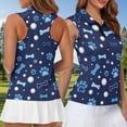 thumbnail image 4 of Aplkyhs Matching Golf Shirts for Couple Racerback Design Golf Tennis Tank Top Soft and Comfortable 4-Way Stretch for Golf,Tennis,Hiking,Running,Gym Blue Dog Paw, 4 of 5