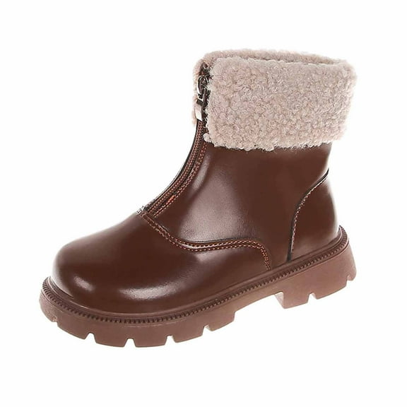 MEZZALL Toddler Girls Boots Warm And Soft Sole Toddler Kids Winter Fall Fashion Comfortable And Cozy Children Footwear Durable Design Ideal Everyday Wear Boho Outdoor Solid Color Shoes