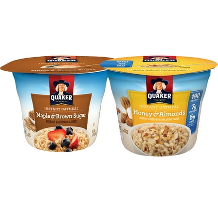 cups quaker oatmeal almonds maple variety honey instant sugar express pack brown