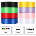 200 Yards 1 Inch Satin Ribbon, Single Face Satin Ribbon for Gift ...