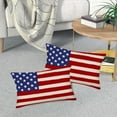 thumbnail image 2 of 4th of July Patriotic Pillow Covers 12x20 Inch Set of 2 American Flag Decorative Throw Pillowcase Independence Day Stars and Stripes Outdoor Cushion Cover for Sofa Couch Living Room Bed Decor, 2 of 6
