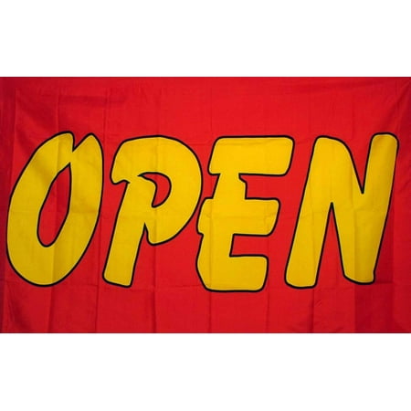 Open Red And Yellow Flag 3 X 5 Deluxe Indoor Outdoor Business