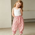 thumbnail image 5 of Avtoify Girls Pants Toddler Kids Girls Fashion Comfortable Floral Print Sweet Ruffle Tapered Pants, 5 of 6