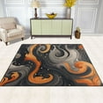 thumbnail image 3 of Black and Orange Area Rugs Soft Non-Slip Floor Mats Large Nursery Carpets Doormat for Living Room Bedroom Hotel Decor 80"x58", 3 of 7