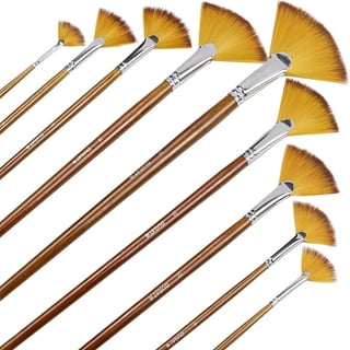 Yayiaclooher 3pcs Paint Brushes Wooden Artist Fan Brush Set for Oil Paint  Brush Acrylic Paint 