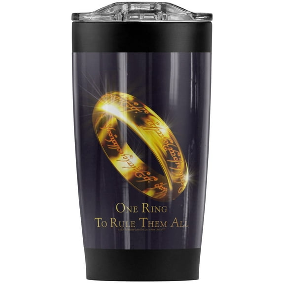 The Lord Of The Rings/One Ring To Rule Them All Stainless Steel Tumbler 20 oz Coffee Travel Mug/Cup, Vacuum Insulated & Double Wall with Leakproof Sliding Lid | Great for Hot Drinks and Cold Beverages