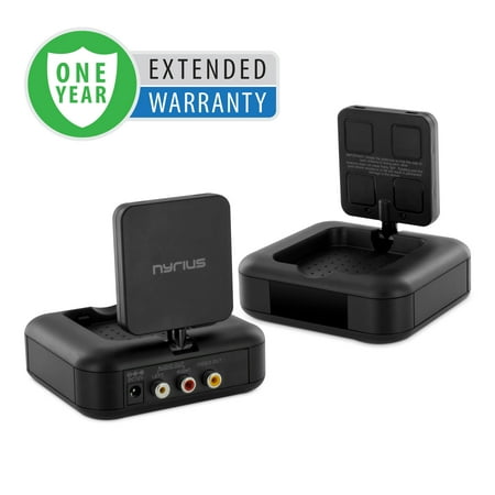 Indoor Video Transmitter Nyrius 5.8GHz 4 Channel Wireless Video & Audio Sender Transmitter & Receiver with IR Remote Extender for Streaming Cable, Satellite, DVD to TV Wirelessly - 1 Year Extended Warranty ()