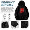 thumbnail image 4 of Men's Long Sleeve Hoodie Pullover with Indiana Outline Graphic ' ESTREDA ' Design Front Pocket Relaxed Fit Drawstrings, 4 of 7
