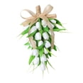 thumbnail image 2 of predolo Artificial Flower Wreath Teardrop Tulip Swag Wall Decor for Wedding Party Spring White, 2 of 8
