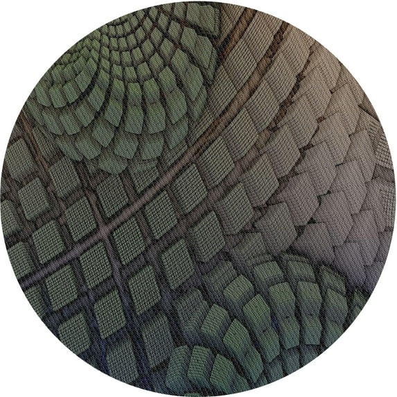 Ahgly Company Indoor Round Patterned Army Brown Novelty Area Rugs, 6' Round