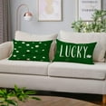 thumbnail image 3 of St Patricks Day Throw Pillow Covers 12x20 Set of 4 Saint Patricks Day Pillow Covers Green Shamrock Clover Pillow Covers Cuchion Covers Pillow Cases for March Holiday Home Outdoor Decorations (12X20), 3 of 5