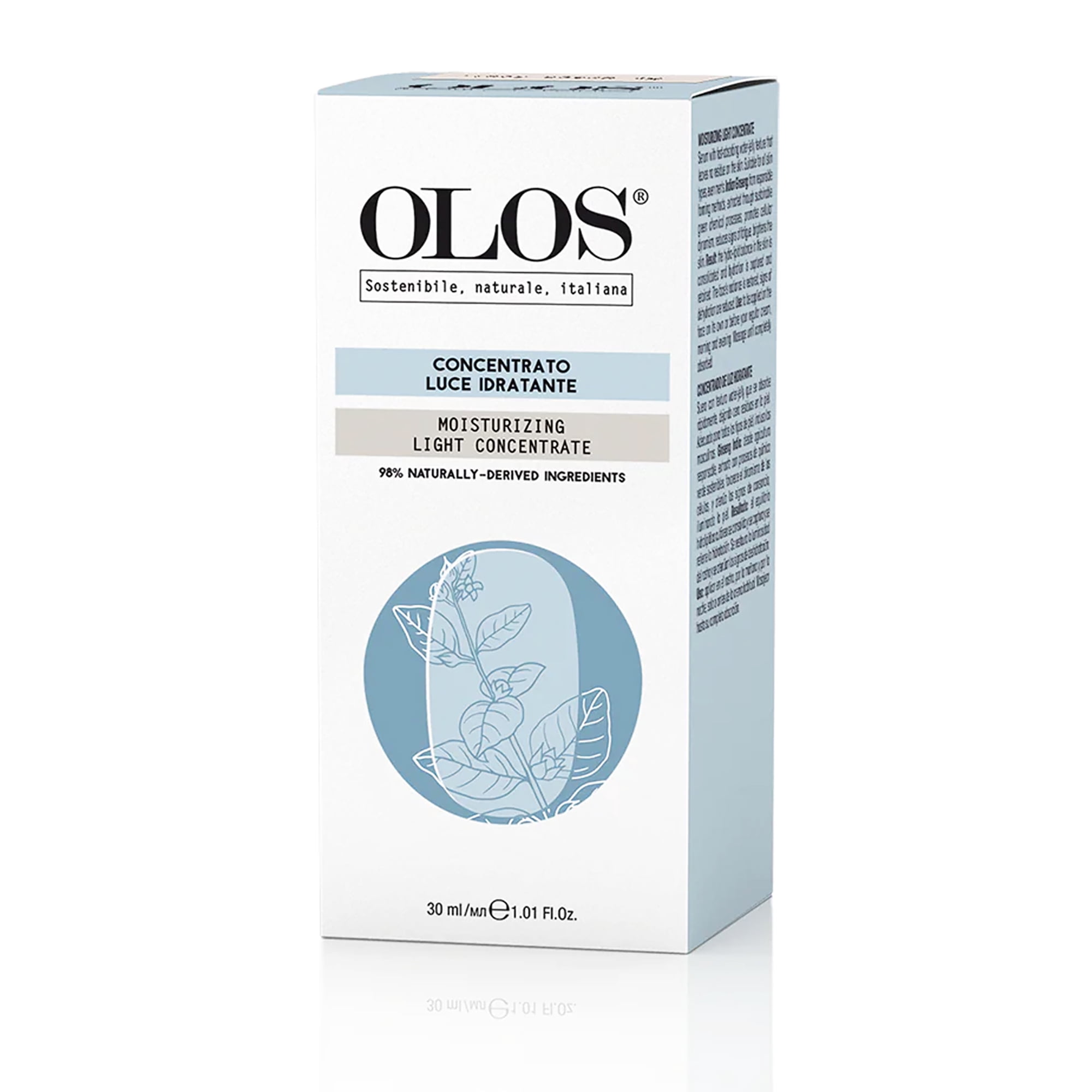 Olos Moisturizing Light Concentrate Face Serum, All Skin Types, 1.01 oz