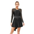 thumbnail image 1 of Alvivi Justaucorps de Danse en Maille à Manches Longues avec Strass pour Femmes Noir S, 1 of 7
