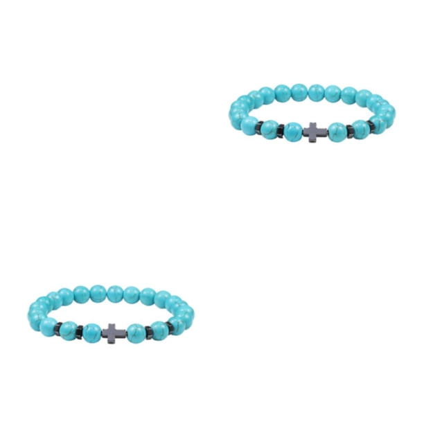 Minnieouse Pulseras de cuentas de piedra redonda natural Joyería resistente al desgaste Cuerda elástica de ojo de moda para fiesta Type4 NO4